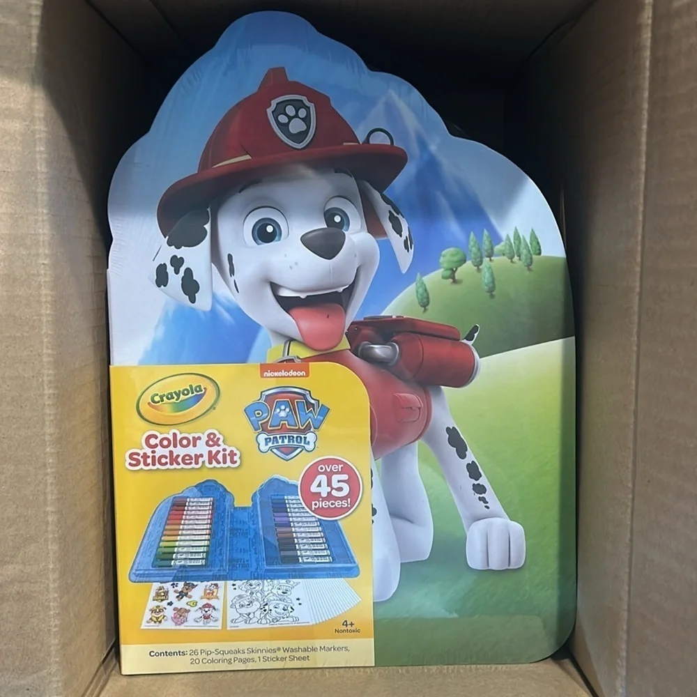 Crayola Paw Patrol Color & Sticker Set Nontoxic 45 piece craft kit new kids